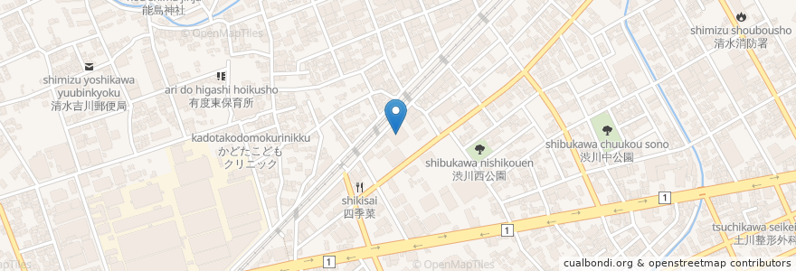 Mapa de ubicacion de ウエルシア en 日本, 静岡県, 静岡市, 清水区.