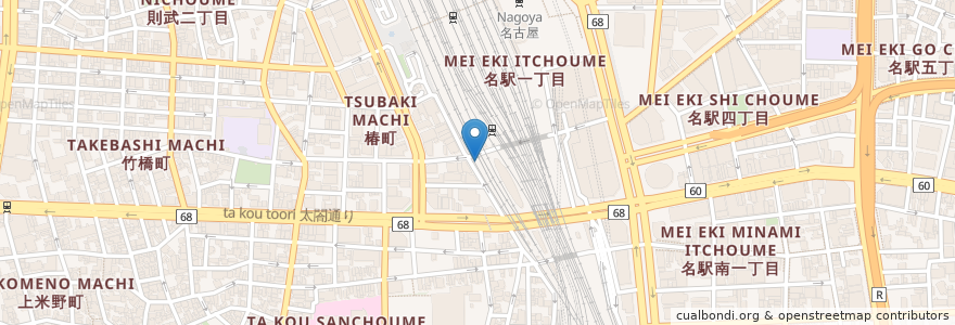 Mapa de ubicacion de かぶと en 日本, 爱知县, 名古屋市, 中村区.