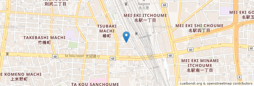 Mapa de ubicacion de 花かるた en Japonya, 愛知県, 名古屋市, 中村区.
