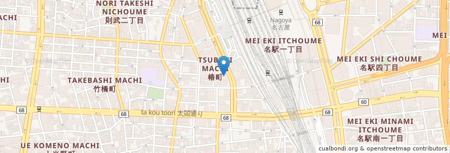 Mapa de ubicacion de 剛つけ麺 en Giappone, Prefettura Di Aichi, 名古屋市, 中村区.