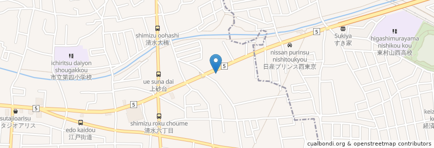 Mapa de ubicacion de ENEOS en Jepun, 東京都, 東村山市, 東大和市.