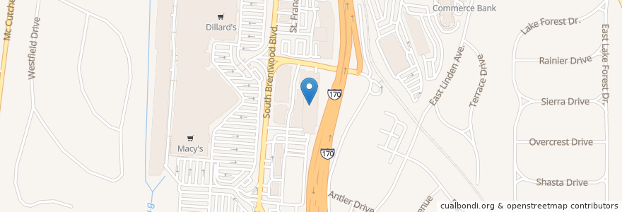 Mapa de ubicacion de Boulevard St. Louis Parking Garage en 미국, 미주리, Saint Louis County, Richmond Heights.