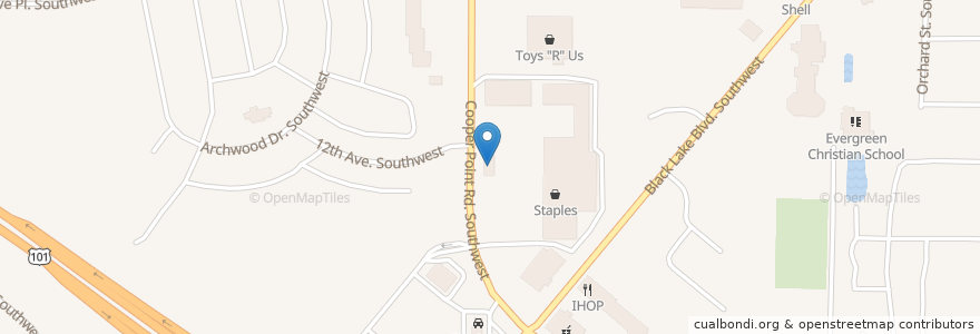 Mapa de ubicacion de Five Guys en Stati Uniti D'America, Washington, Thurston County, Olympia.
