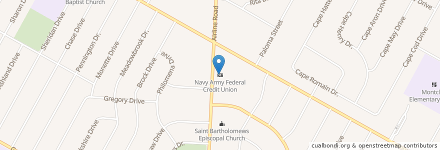 Mapa de ubicacion de Navy Army Federal Credit Union en ایالات متحده آمریکا, Corpus Christi, تگزاس, Nueces County.