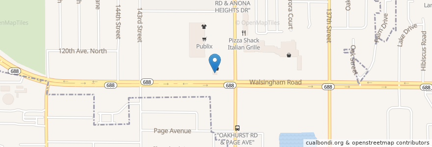 Mapa de ubicacion de Goose's Sports Bar en الولايات المتّحدة الأمريكيّة, فلوريدا, Pinellas County, Largo.