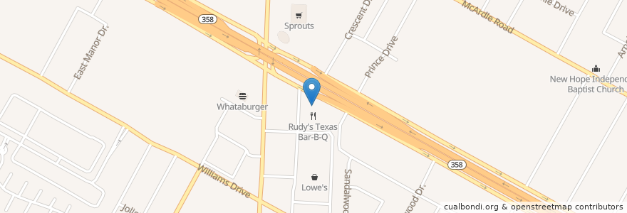 Mapa de ubicacion de Rudy's Gas en United States, Corpus Christi, Texas, Nueces County.