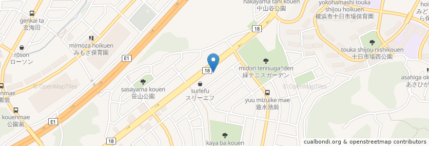 Mapa de ubicacion de 木曽路 en Japão, 神奈川県, 横浜市, 緑区.