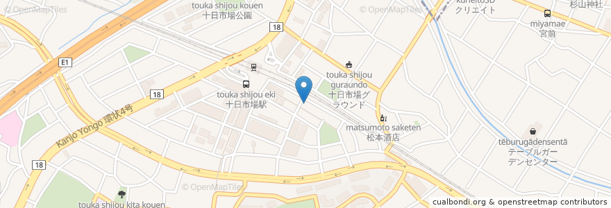 Mapa de ubicacion de パーキング en 일본, 가나가와현, 요코하마시, 緑区.