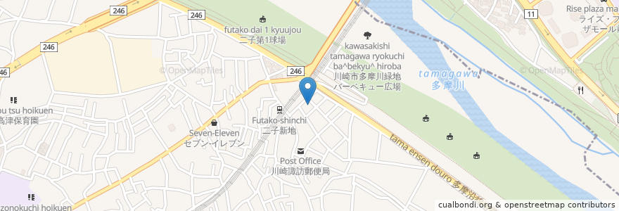Mapa de ubicacion de タイムズ en 일본, 가나가와현, 도쿄도, 川崎市, 世田谷区.