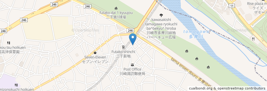 Mapa de ubicacion de タイムズ en Japonya, 神奈川県, 東京都, 川崎市, 世田谷区.