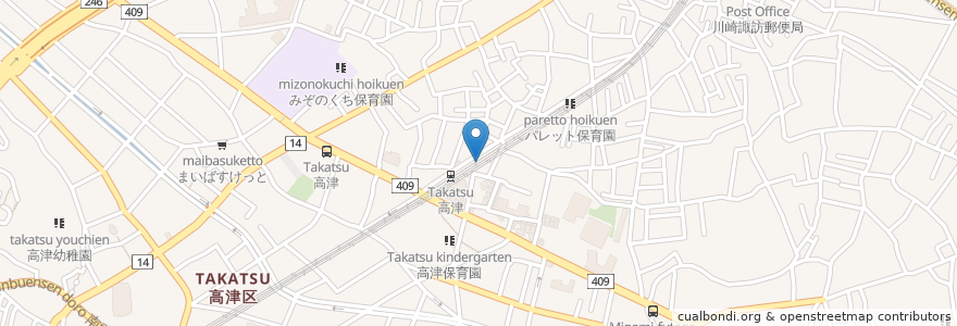 Mapa de ubicacion de はなの舞 en 日本, 神奈川県, 川崎市, 高津区.
