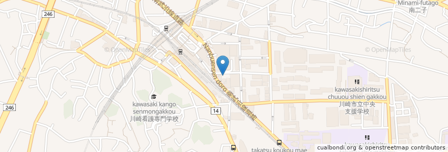 Mapa de ubicacion de タイムズ en 日本, 神奈川県, 川崎市, 高津区.