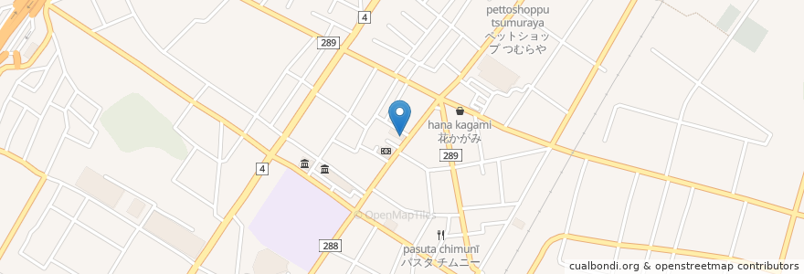 Mapa de ubicacion de 鏡石郵便局 en Giappone, Prefettura Di Fukushima, 岩瀬郡, 鏡石町.
