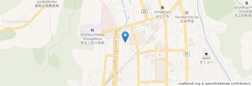 Mapa de ubicacion de らーめん福 en 日本, 京都府, 舞鶴市.