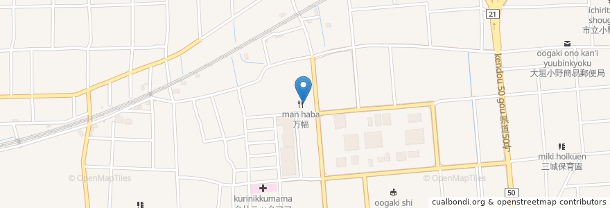 Mapa de ubicacion de Kitchen&Cafe 雅屋(GAJA) en Japonya, 岐阜県, 大垣市.