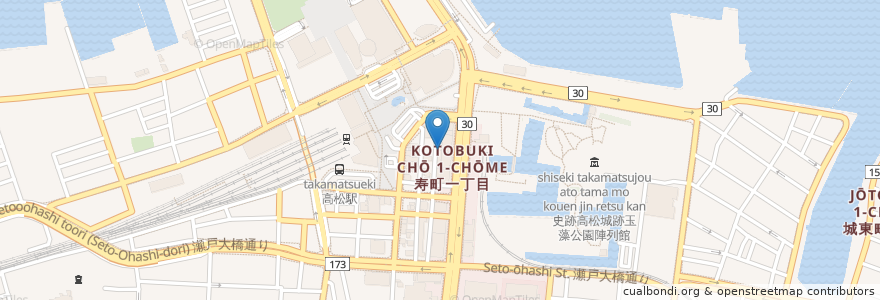 Mapa de ubicacion de 平成レンタカー en Japon, Préfecture De Kagawa, 高松市.