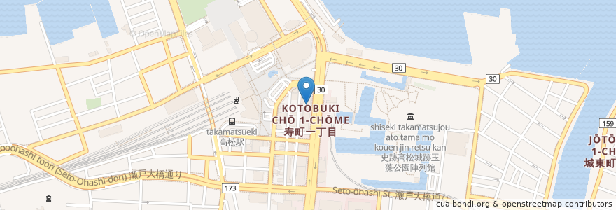 Mapa de ubicacion de 玉藻クリニック en Japão, 香川県, 高松市.