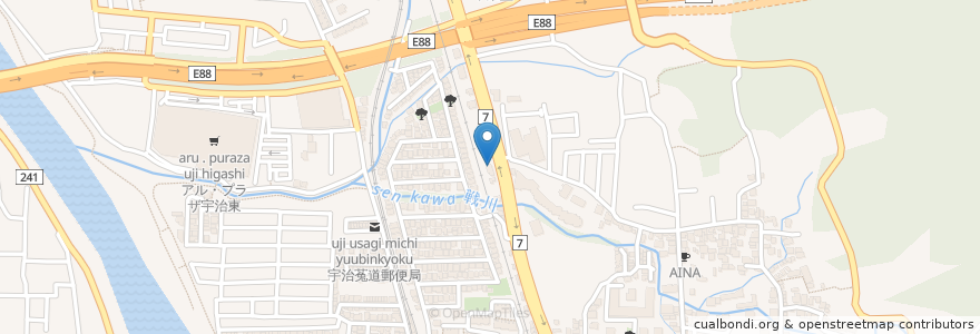 Mapa de ubicacion de トラベラーズ道 en Japan, Präfektur Kyōto, 宇治市.