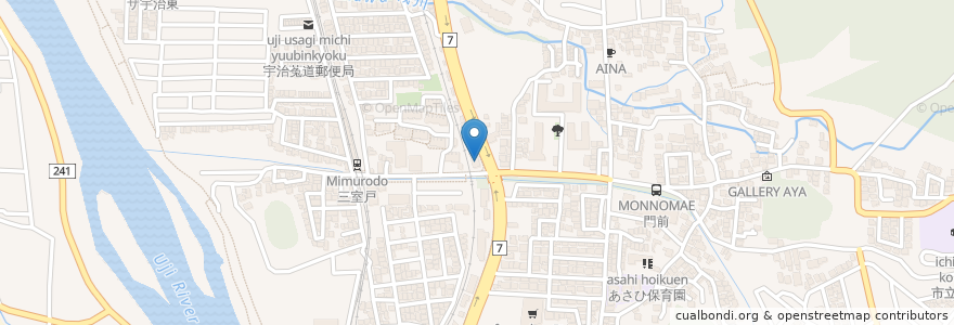 Mapa de ubicacion de 京都銀行 en Giappone, Prefettura Di Kyoto, 宇治市.