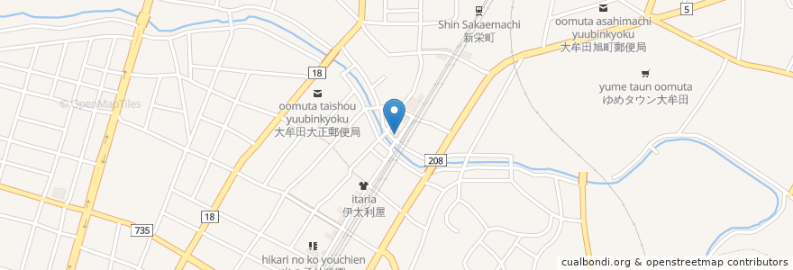 Mapa de ubicacion de 松藤皮フ科 en Japan, Präfektur Fukuoka, 大牟田市.
