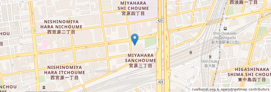 Mapa de ubicacion de スターバックス en ژاپن, 大阪府, 大阪市, 淀川区.