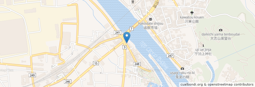 Mapa de ubicacion de 宇治川 en Jepun, 京都府, 宇治市.