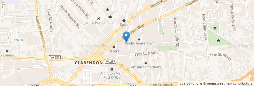 Mapa de ubicacion de Bracket Room Sports Lounge & Eatery en アメリカ合衆国, バージニア州, Arlington County, Arlington.