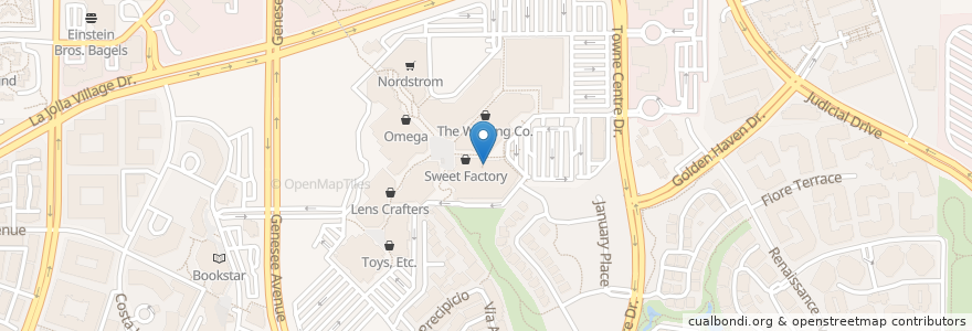 Mapa de ubicacion de Craft Pizza Company en Estados Unidos Da América, Califórnia, San Diego County, San Diego.