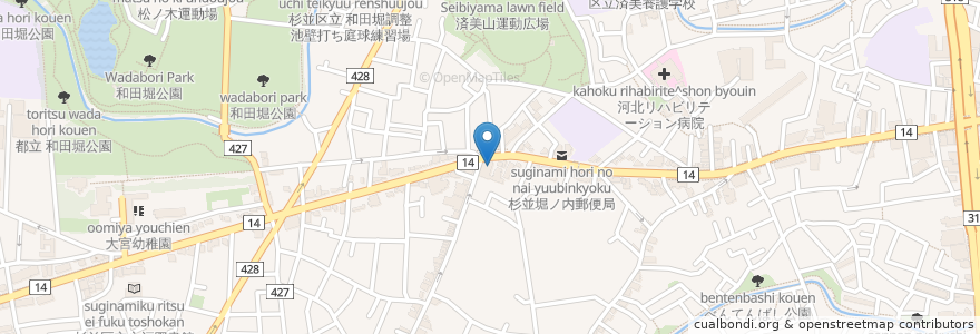 Mapa de ubicacion de うみとそら en 일본, 도쿄도, 杉並区.