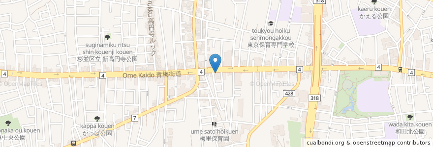 Mapa de ubicacion de うーまくー en 日本, 東京都, 杉並区.