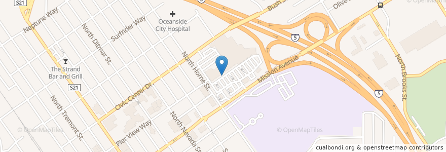 Mapa de ubicacion de Subway en Verenigde Staten, Californië, San Diego County, Oceanside.