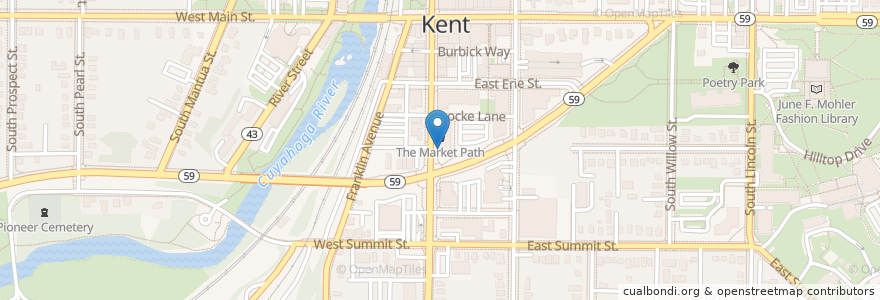 Mapa de ubicacion de Panini's en United States, Ohio, Portage County, Kent.