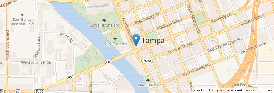 Mapa de ubicacion de United States Post Office en Estados Unidos De América, Florida, Hillsborough County, Tampa.