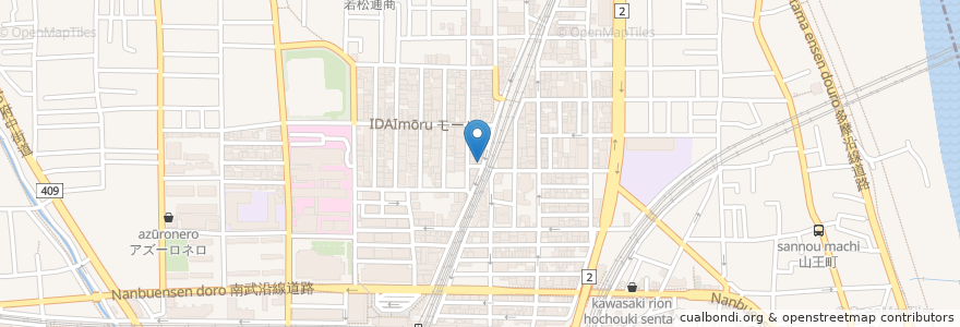 Mapa de ubicacion de Piccola ROMA en Japonya, 神奈川県, 川崎市, 中原区.