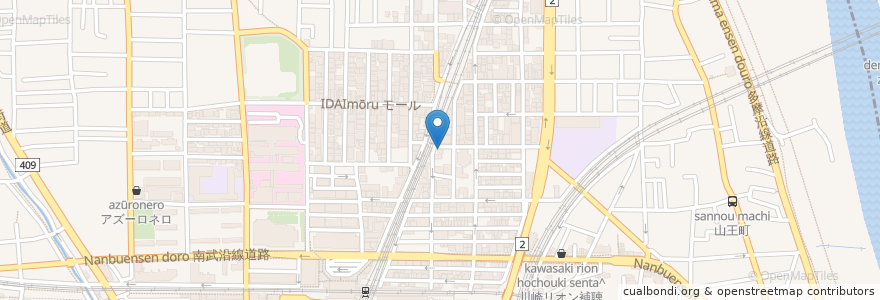Mapa de ubicacion de オモニ en اليابان, كاناغاوا, 川崎市, 中原区.
