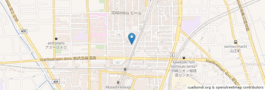 Mapa de ubicacion de 中華料理 栄華飯店 en Japão, 神奈川県, 川崎市, 中原区.