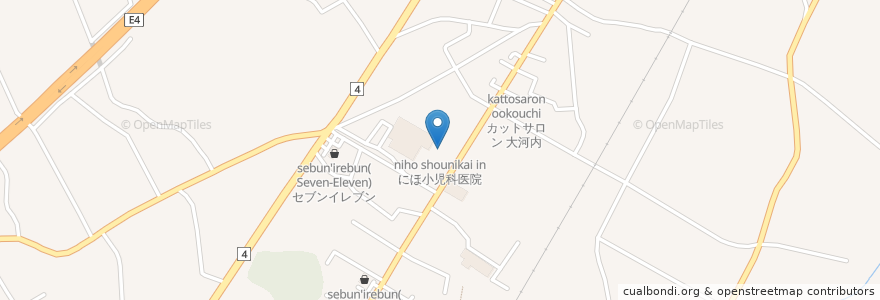 Mapa de ubicacion de にほ小児科医院 en Япония, Фукусима, Ивасе, Кагамииси.
