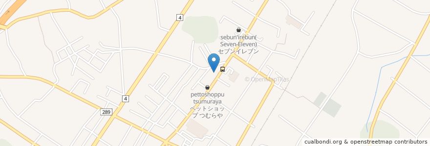 Mapa de ubicacion de 小松接骨院 en Japan, Präfektur Fukushima, 岩瀬郡, 鏡石町.