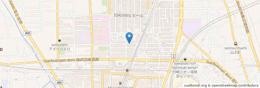 Mapa de ubicacion de コピーピー en Japan, 神奈川県, 川崎市, 中原区.