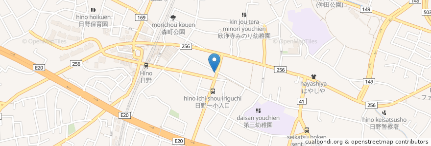 Mapa de ubicacion de 喫茶まぁる en Япония, Токио, Хино.