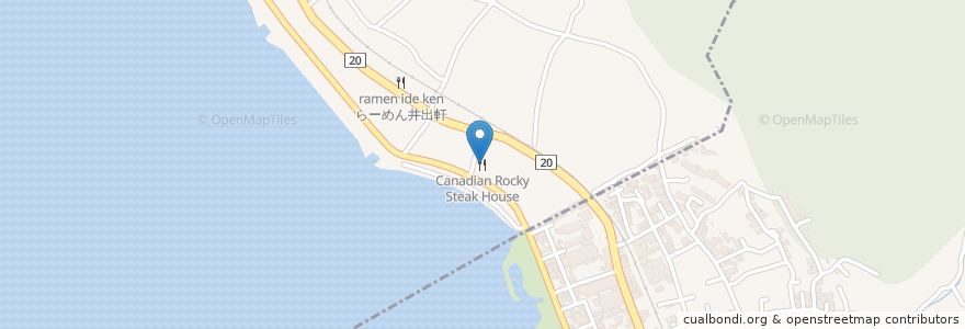 Mapa de ubicacion de Canadian Rocky Steak House en ژاپن, 長野県, 諏訪市.