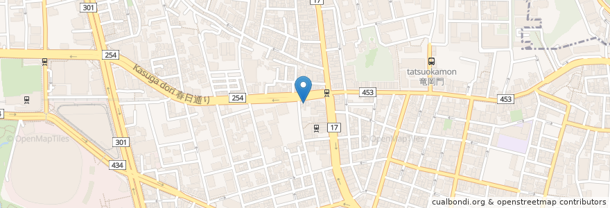 Mapa de ubicacion de 元祖やきとり串八珍 en 日本, 东京都/東京都, 文京区.