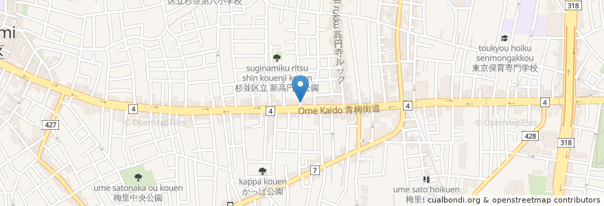 Mapa de ubicacion de あいはらや en Jepun, 東京都, 杉並区.