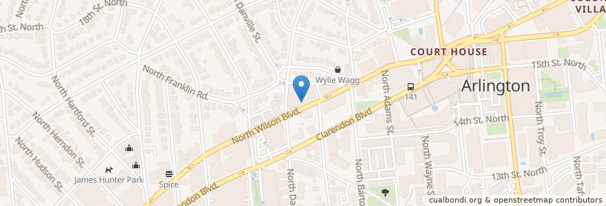 Mapa de ubicacion de Blümen Cafe en 미국, 버지니아, Arlington County, Arlington.