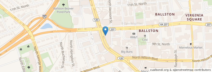 Mapa de ubicacion de Craft house en Соединённые Штаты Америки, Виргиния, Arlington County, Arlington.