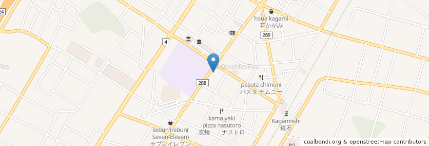 Mapa de ubicacion de 東邦銀行 鏡石支店 en Япония, Фукусима, Ивасе, Кагамииси.