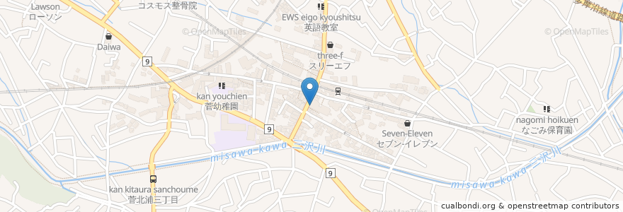 Mapa de ubicacion de マクドナルド稲田堤店 en Japan, Kanagawa Prefecture, Kawasaki, Tama Ward.