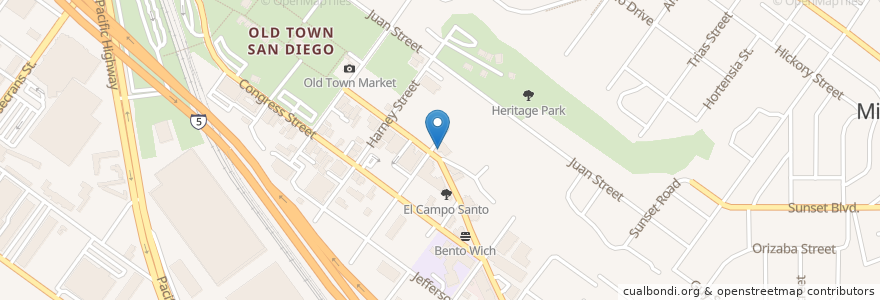 Mapa de ubicacion de Miguel's en الولايات المتّحدة الأمريكيّة, كاليفورنيا, مقاطعة سان دييغو, سان دييغو.