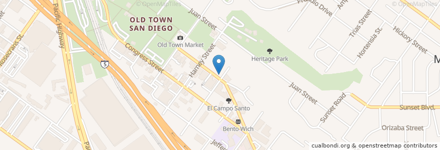 Mapa de ubicacion de Cold Stone Creamery en United States, California, San Diego County, San Diego.