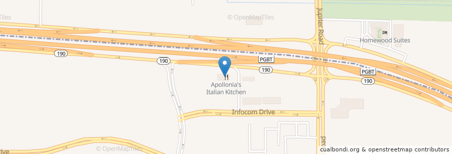 Mapa de ubicacion de Apollonia's Italian Kitchen en Amerika Syarikat, Texas, Richardson, Collin County.